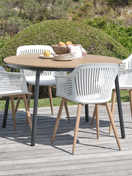 Table de jardin TAGEHOLM Ø118xL118/168 naturel