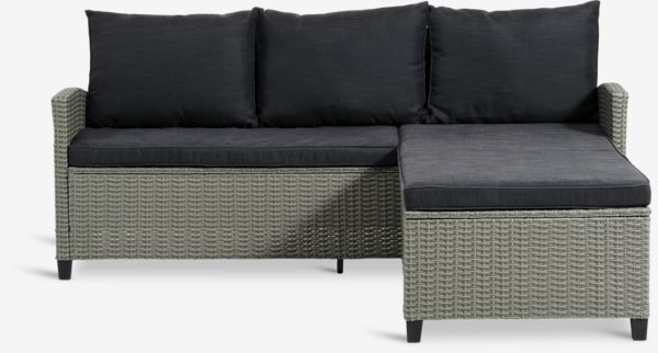 Lounge-Sofa mit Chaiselongue ONDRUP 3 Personen grau