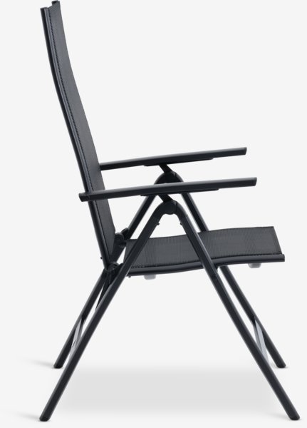 MADERUP L150 table noir + 4 LOMMA chaises inclinable noir