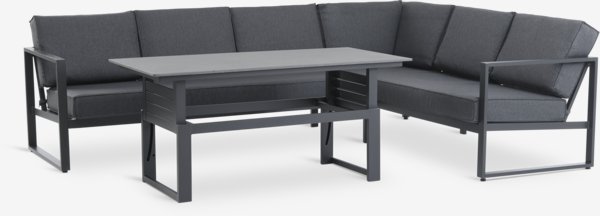 Lounge-Set VONGE 6 Personen schwarz