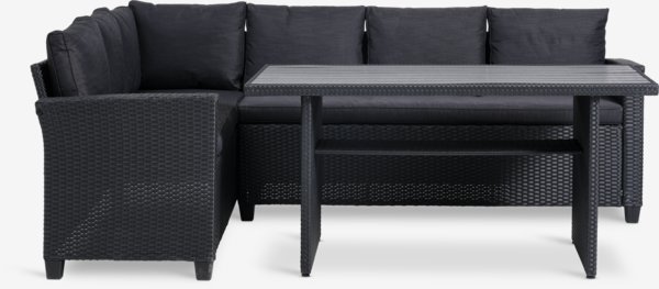 Loungeset AGERMOSE 6pers. zwart