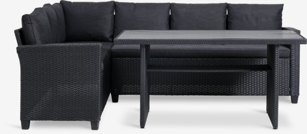 Lounge-Set AGERMOSE 6 Personen schwarz