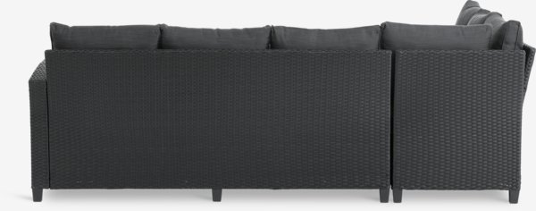 Set lounge AGERMOSE 6 posti con vano contenitore nero