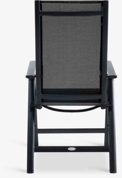 MADERUP L150 table noir + 4 LOMMA chaises inclinable noir