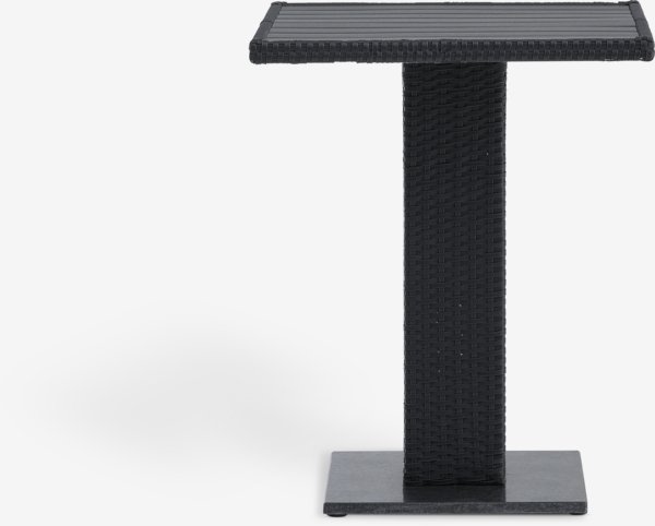 Table THY L60 noir + 2 chaises GUDHJEM empilable noir