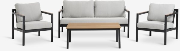 Lounge garnitura BEJSTRUP za 4 osobe siva
