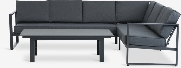 Loungeset VONGE 6-sits svart