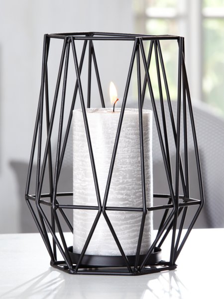 Porta-velas NORDIC Ø16xA19cm preto