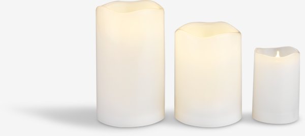 LED sviečka SOREN Ø6xV9 cm biela