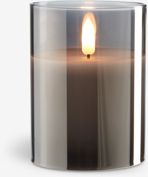 LED sveča KLAUS Ø8xV10cm siva