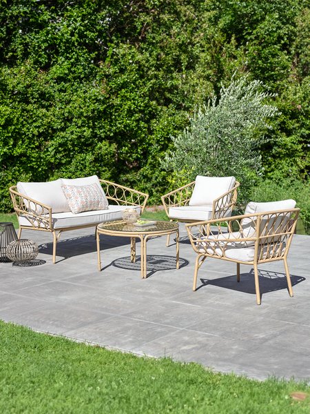 Lounge-Set JENNUM 4 Personen natur