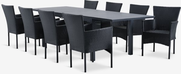 VATTRUP H170/273 asztal + 4 AIDT szék fekete