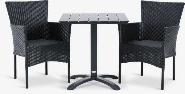 HOBRO D70 miza + 2 AIDT stola črna
