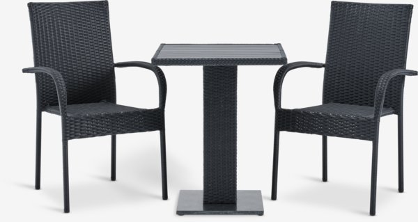 THY L60 tafel + 2 GUDHJEM stoelen zwart