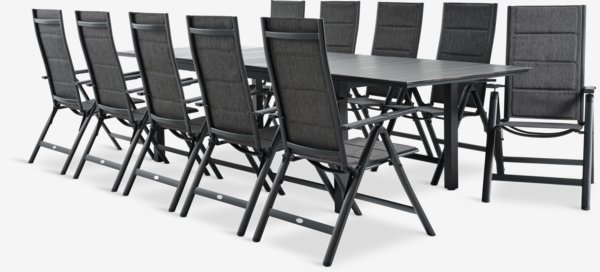 MOSS H214/315 asztal + 4 MYSEN szék szürke