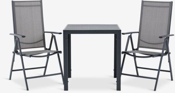JERSORE D70 stůl + 2 MELLBY židle černá