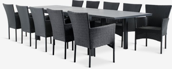 VATTRUP L206/321 table + 4 AIDT chaises noir