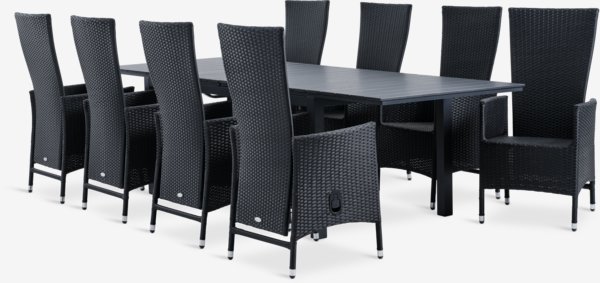 VATTRUP L170/273 bord svart + 4 SKIVE stol svart