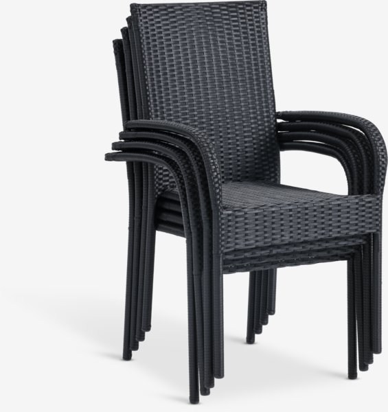 Chaise empilable GUDHJEM noir