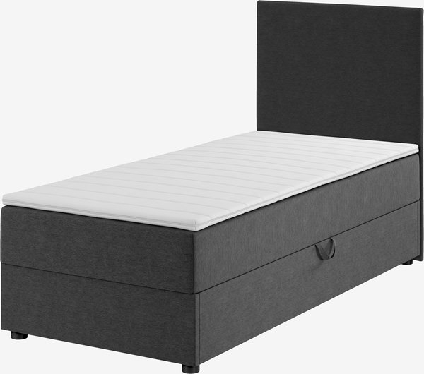 Boxspring postel 90x200 cm PLUS C40 úložný prostor Šedá-40