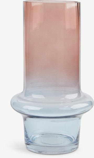 Vase KRIS Ø15xH26cm blå/lyserød
