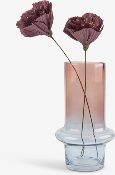 Vaza KRIS Ø15xV26cm plava/roze