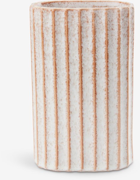 Vase LARSEN W11xL6xH18cm beige/terracotta
