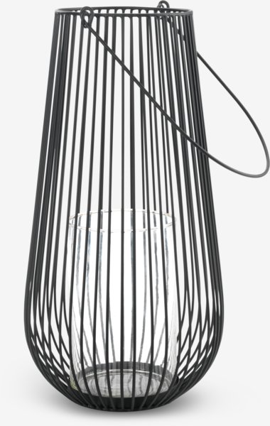 Lanterne MELIAS Ø23xH46cm sort