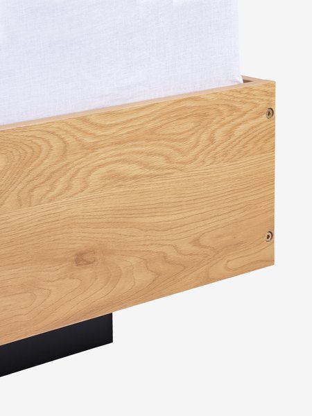 Bed frame ELLINGE King with storage oak colour