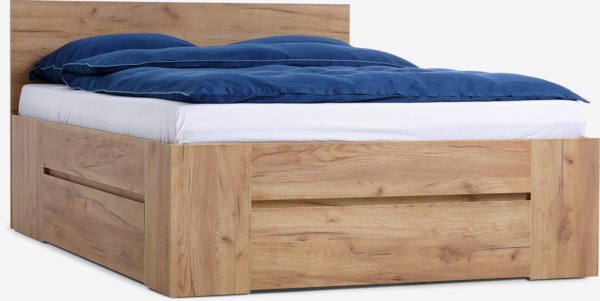 Bed frame LIMFJORDEN 3 draw. Super King natural oak colour