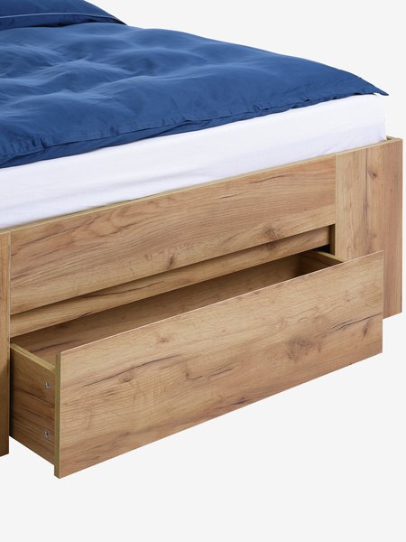 Bed frame LIMFJORDEN 3 draw. Super King natural oak colour