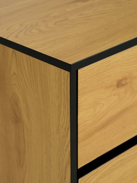 3 drawer chest ODENSE oak colour/black