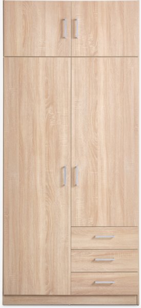 Kleiderschrank FANDRUP 97x176 2 Türen 3 Schubl eichenf. hell