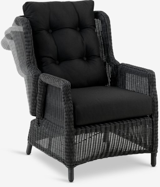 Fauteuil lounge FALKENBERG gris