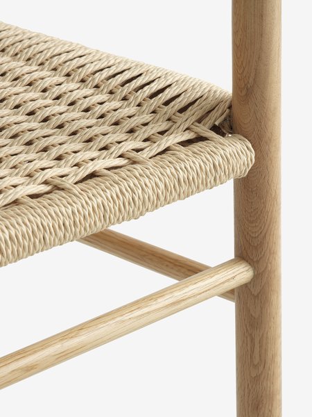 Sedia ISLEV con braccioli intreccio/rovere