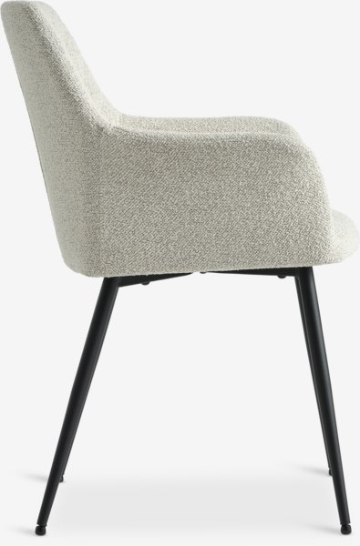 Silla de comedor PURHUS blanco crudo/negro