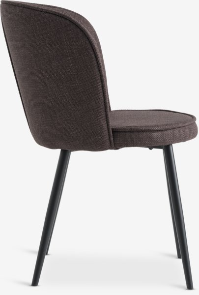 Dining chair RISSKOV dark brown fabric/black