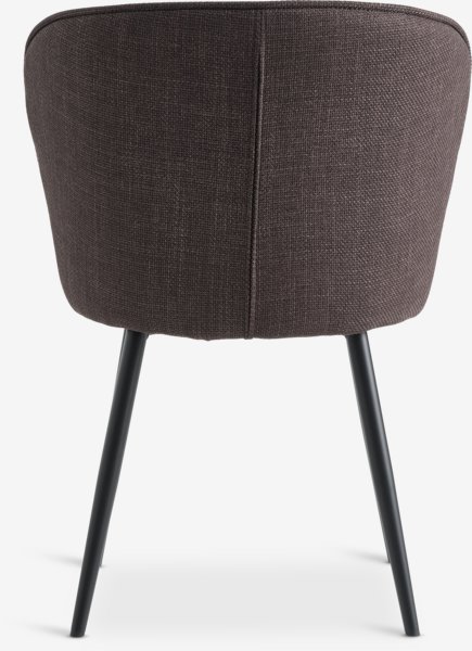 Dining chair RISSKOV dark brown fabric/black