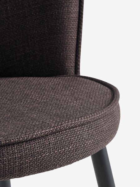 Dining chair RISSKOV dark brown fabric/black