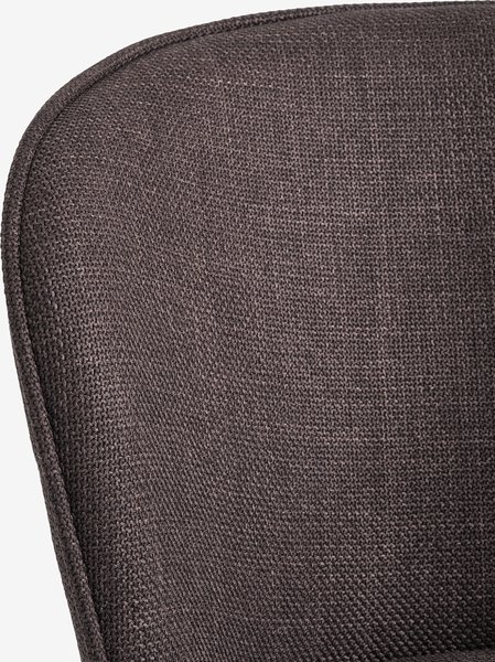 Dining chair RISSKOV dark brown fabric/black