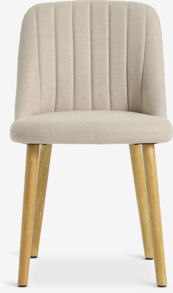 Dining chair ADSLEV w/out armrest beige/oak colour