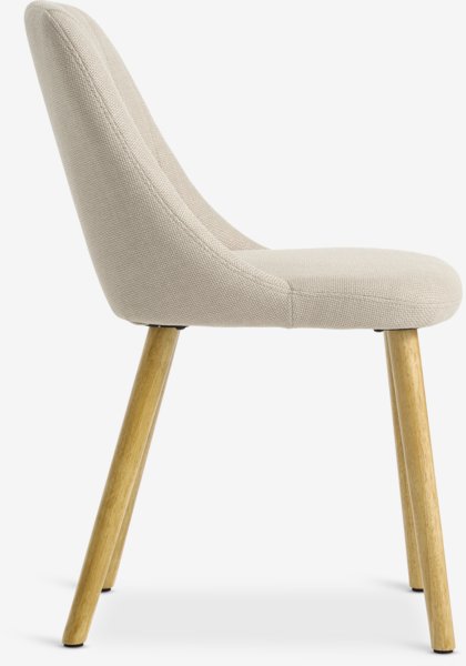 Dining chair ADSLEV w/out armrest beige/oak colour