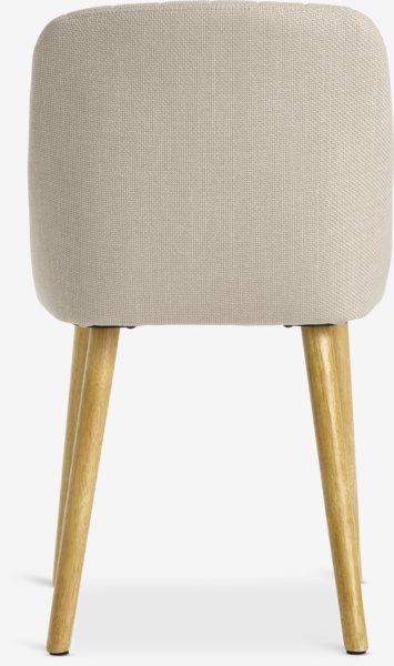 Dining chair ADSLEV w/out armrest beige/oak colour