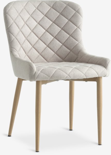 Dining chair BELLINGE sand fabric/oak colour