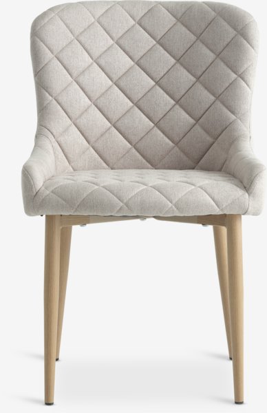 Dining chair BELLINGE sand fabric/oak colour