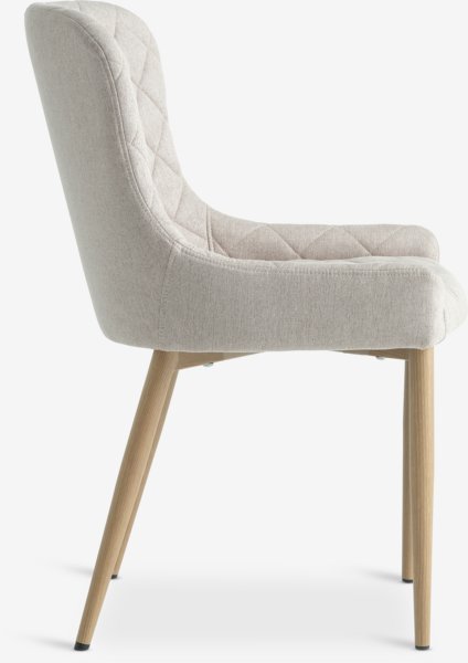 Dining chair BELLINGE sand fabric/oak colour