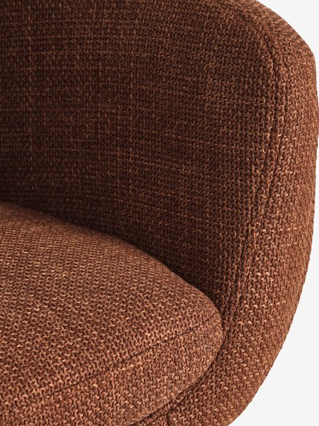 Dining chair INGERSLEV terracotta/oak colour