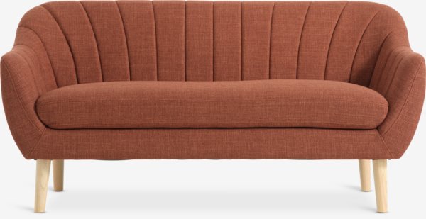 Sofa EGEDAL 2,5-seter terracotta stoff/eikefarget