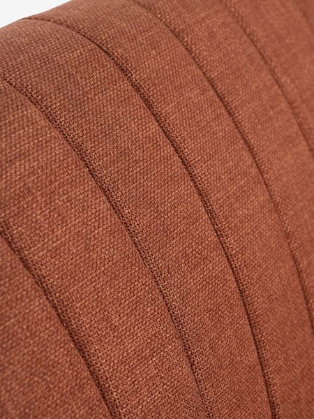 Canapé EGEDAL 2,5 places tissu terracotta/couleur chêne