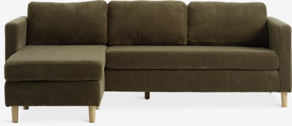 Sofa FALSLEV Chaiselongue Cord olivgrün